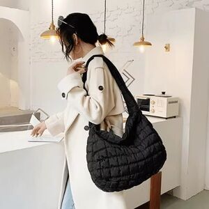 Quilted black crossbody bag